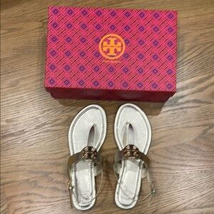 Tory Burch Metallic Gold Sandals 10 like NEW